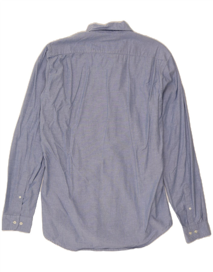 BONOBOS Mens Long Slim Fit Shirt Large Blue Cotton Vintage BONOBOS and Second-Hand BONOBOS from Messina Hembry 