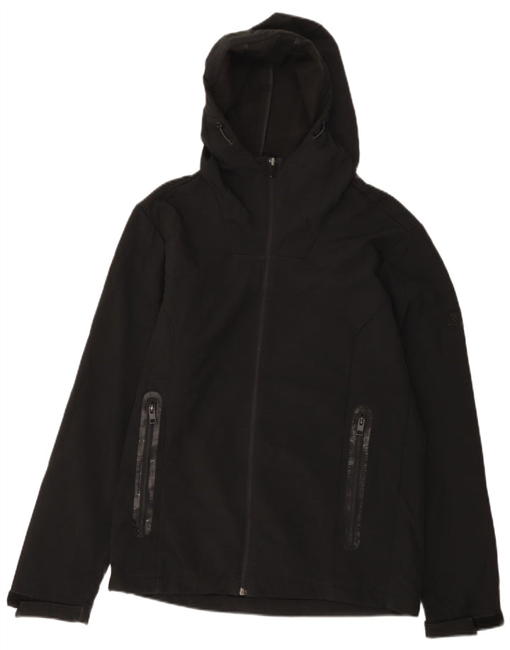 Jack & Jones Veste coupe-vent à capuche pour homme UK 38 Medium Noir Polyester