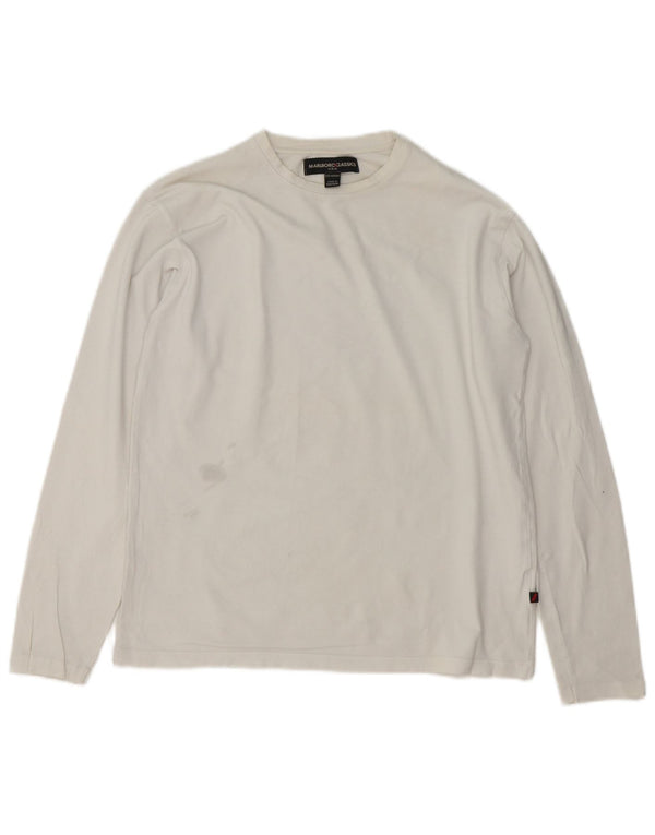 Marlboro Classics Haut à manches longues pour homme en coton blanc moyen