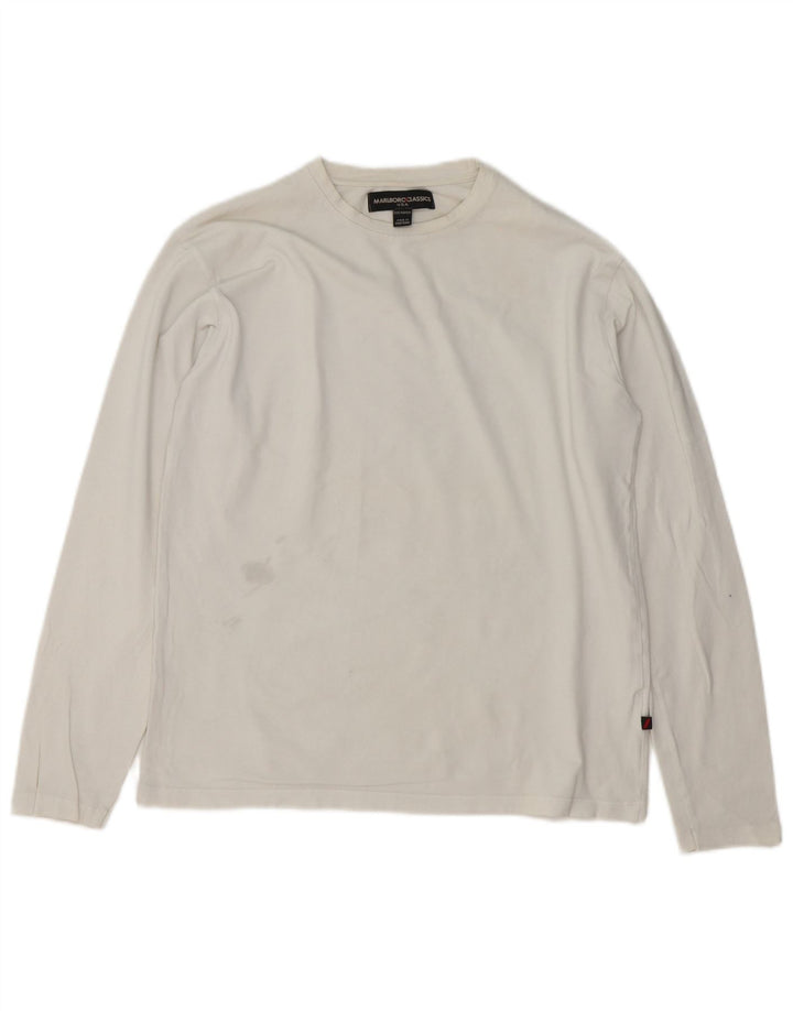 Marlboro Classics Haut à manches longues pour homme en coton blanc moyen