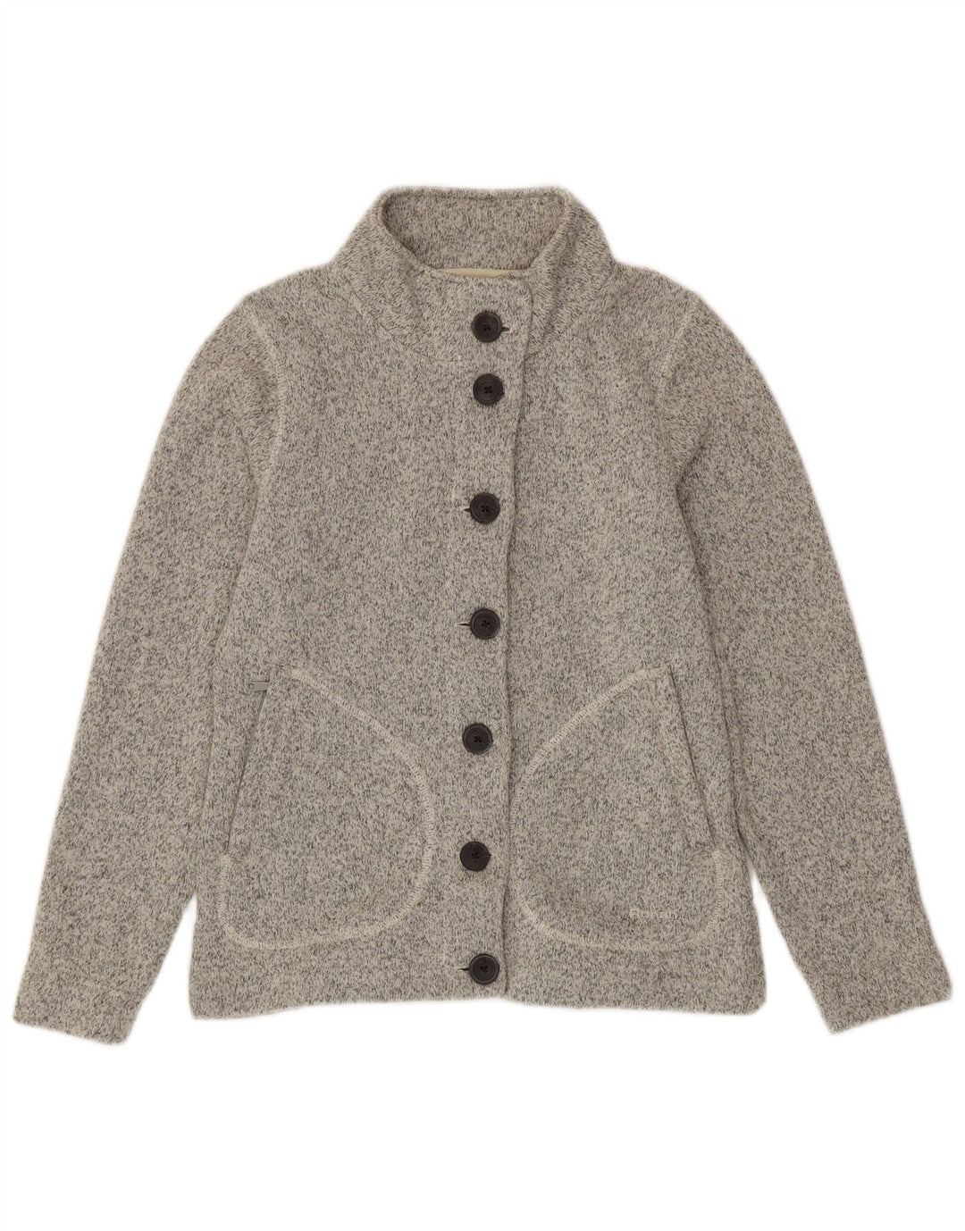 Rohan Womens Cardigan Sweater UK 10 Petit Gris Moucheté Polyester