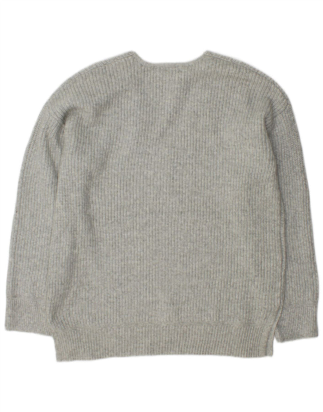 Marks & Spencer Pull col en V pour femme UK 14 Gris moyen Polyester