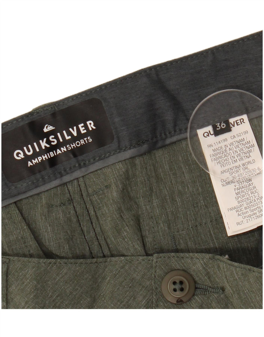 QUIKSILVER Short Chino Homme W36 Large Kaki Polyester