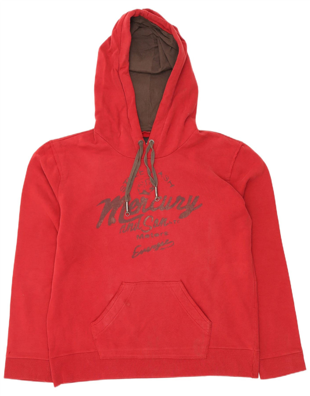 ENERGIE Pull à capuche graphique homme XL rouge coton