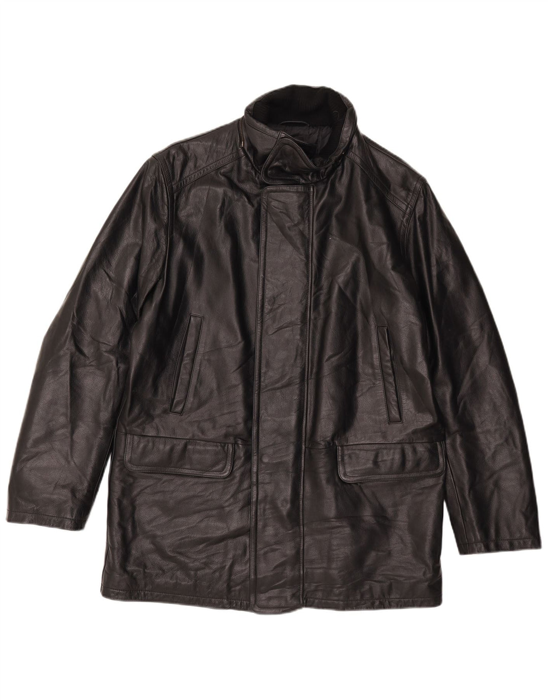 Conbipel Manteau en Cuir Homme IT 52 Grand Cuir Noir