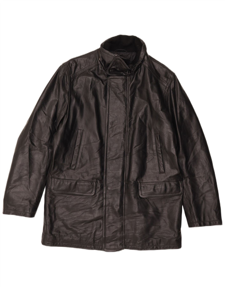 Conbipel Manteau en Cuir Homme IT 52 Grand Cuir Noir