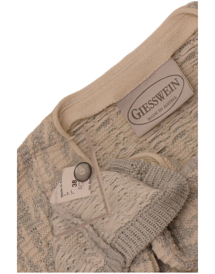 Giesswein Cardigan Femme Pull EU 38 Pied-de-Poule Blanc Moyen