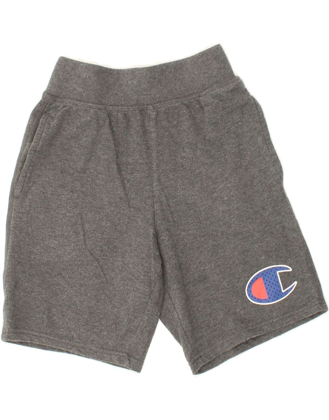 CHAMPION Boys Graphic Sport Shorts 9-10 Years Medium Grey Cotton Vintage Champion and Second-Hand Champion from Messina Hembry 