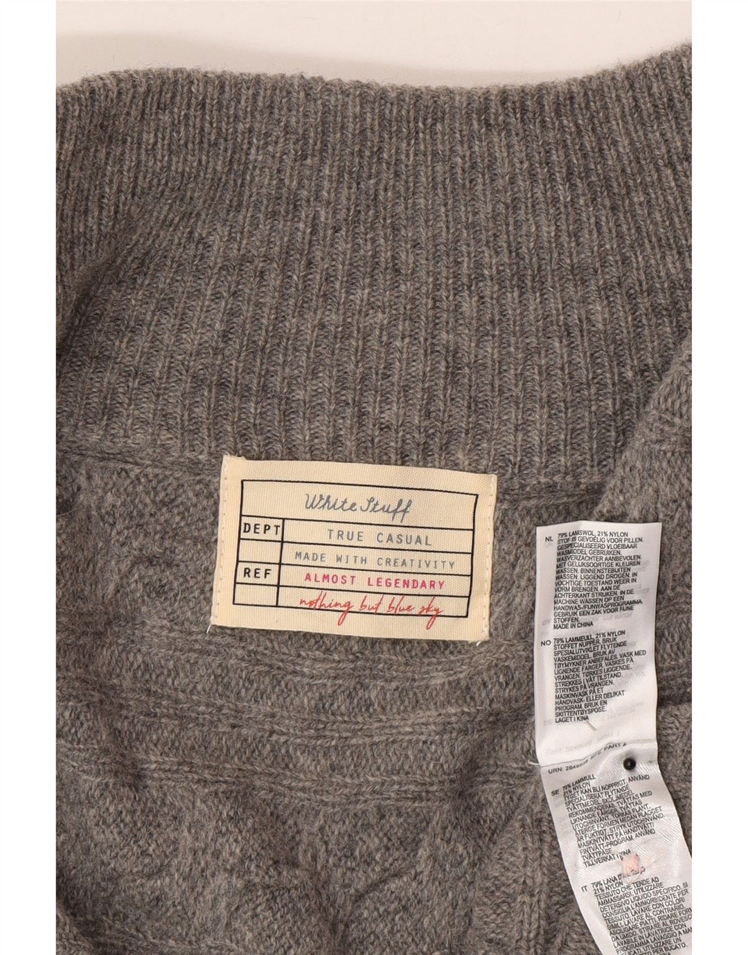 White Stuff Poncho Cardigan Pull Taille Unique Gris Laine Femme