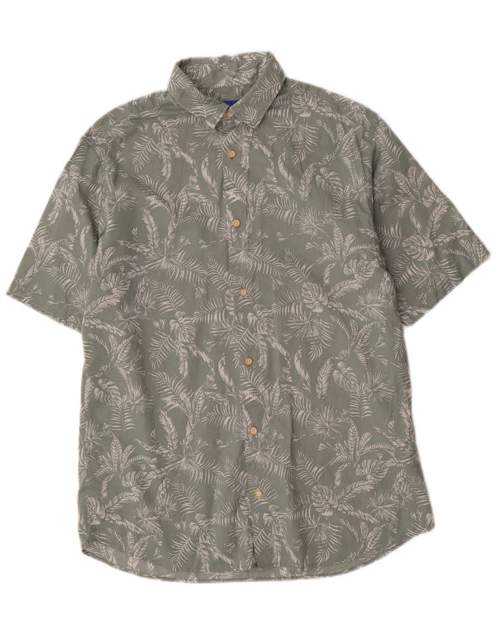 Jack & Jones Chemise à Manches Courtes Homme Vert Moyen Floral Coton