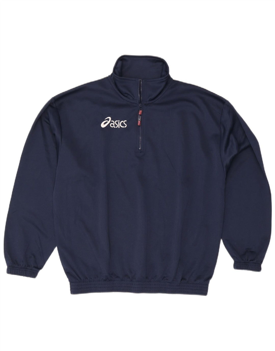 Asics Sweat-shirt à col zippé pour homme Grand bleu marine Polyester