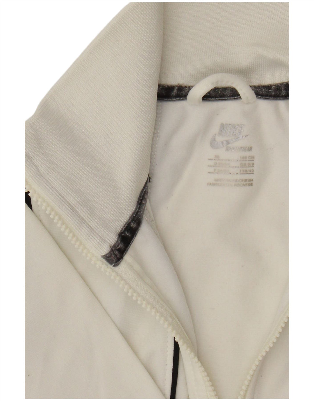 NIKE Womens Tracksuit Top Jacket UK 6/8 XS White Polyester