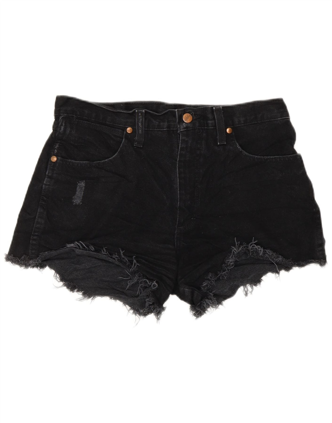 WRANGLER Short en jean vieilli pour femme W32 Large Noir