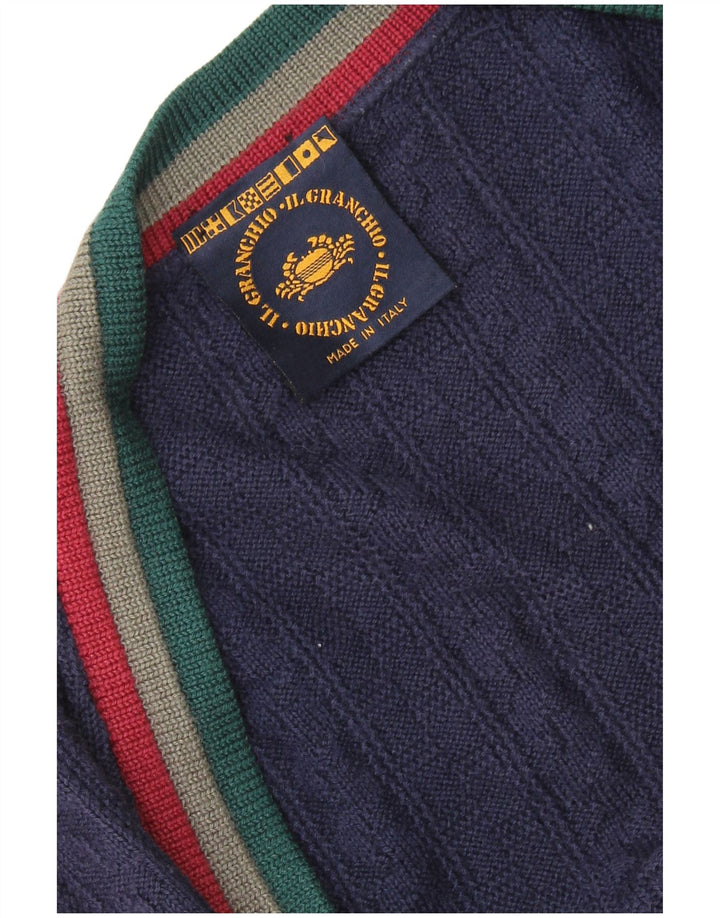 IL GRANCHIO Pull Cardigan Homme XL Bleu Marine