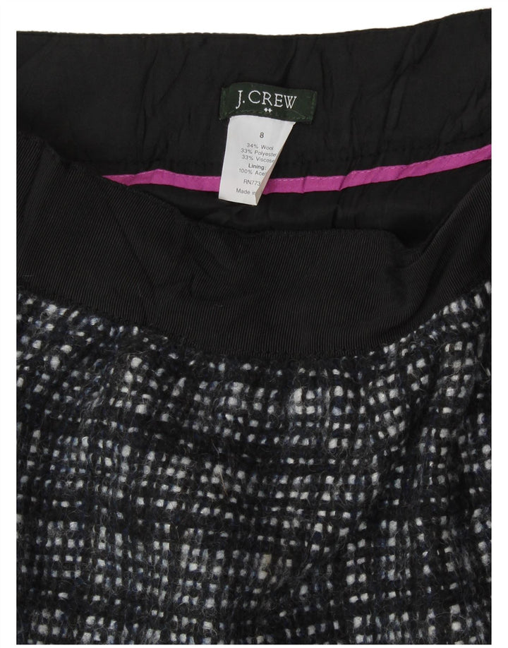J. CREW Mini jupe femme US 8 Medium W30 laine à carreaux noir