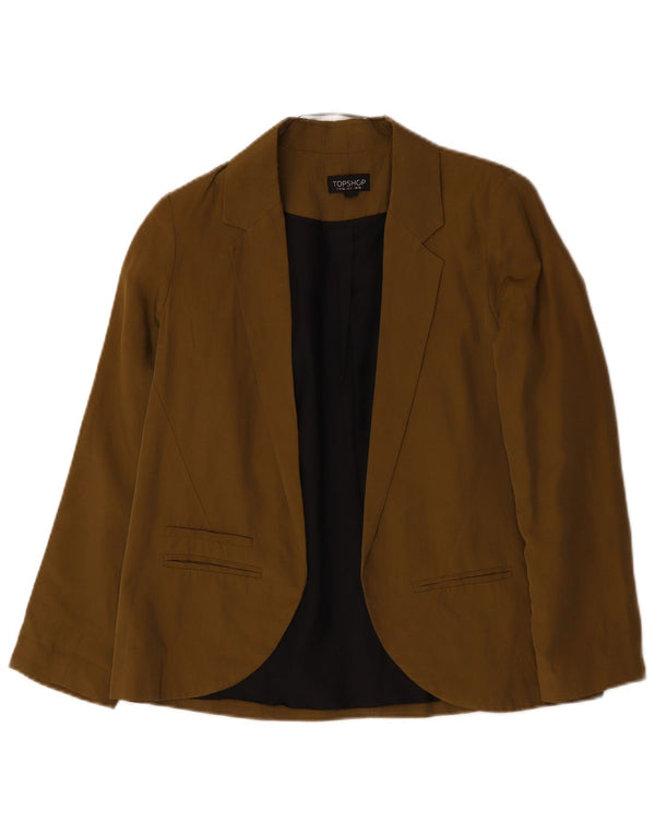 TOPSHOP Veste blazer ouverte surdimensionnée pour femme UK 10 Petit Kaki Lyocell