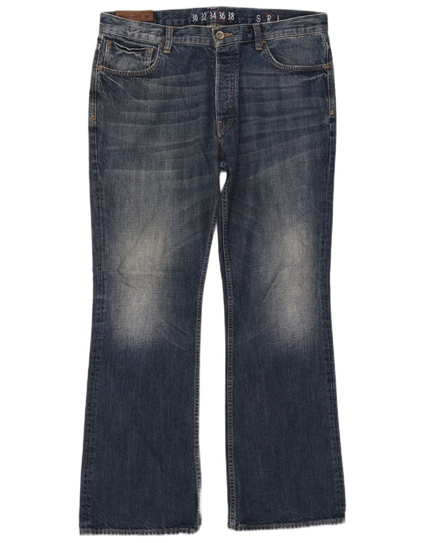 Fat Face Jean Bootcut Homme W36 L32 Bleu Marine Coton