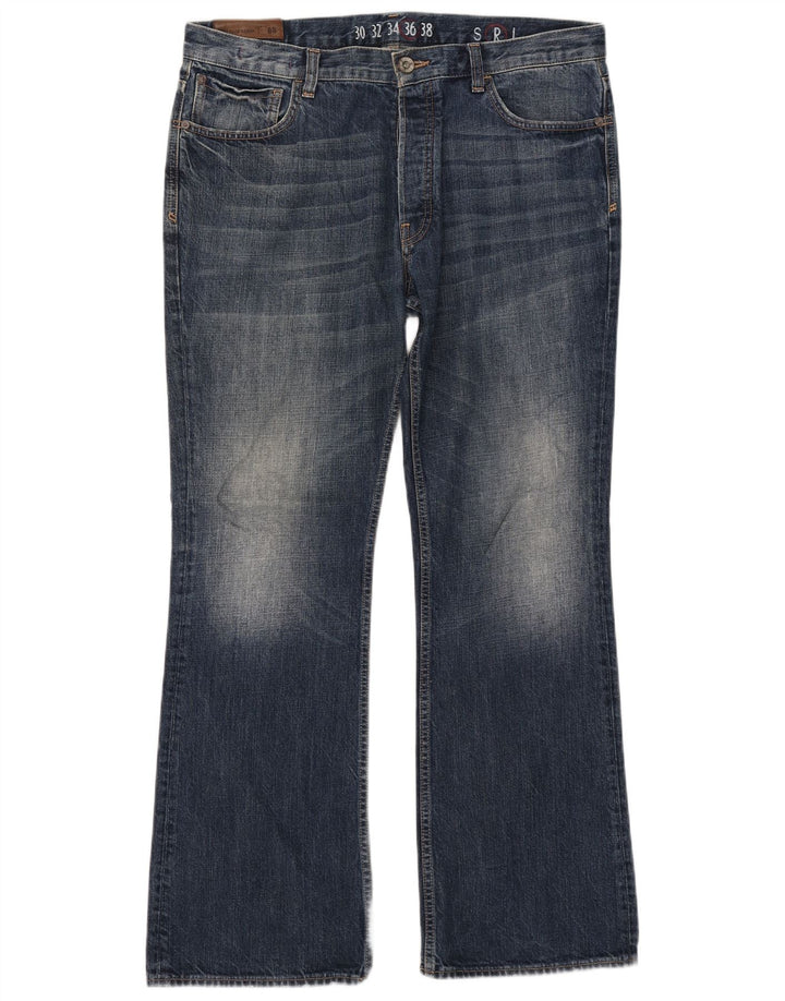 Fat Face Jean Bootcut Homme W36 L32 Bleu Marine Coton