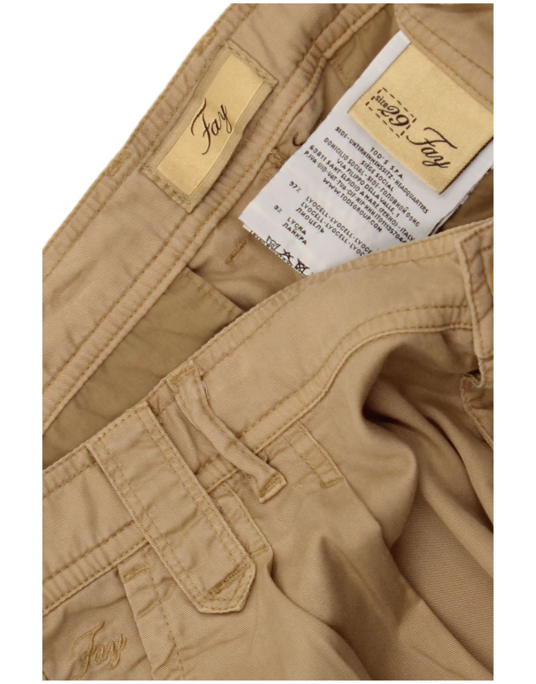 FAY Short Chino Femme W29 Lyocell Beige Moyen