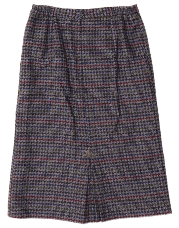jupe crayon femme vintage UK 14 Medium W28 Blue Houndstooth