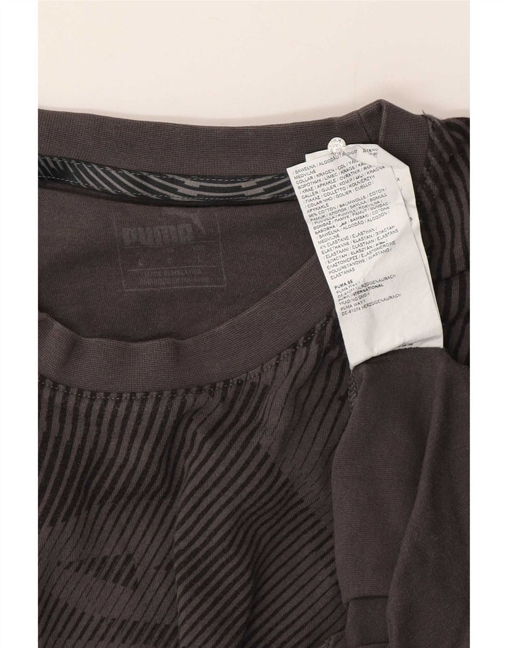 Puma T-Shirt Homme Gris Large Coton Géométrique