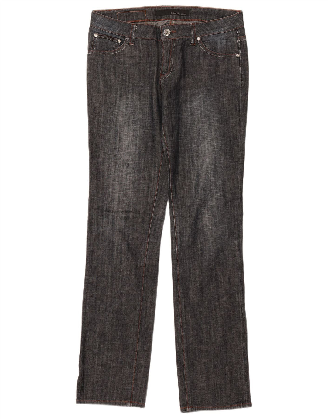 Calvin Klein Jean droit taille basse pour femme W31 L31 Bleu marine