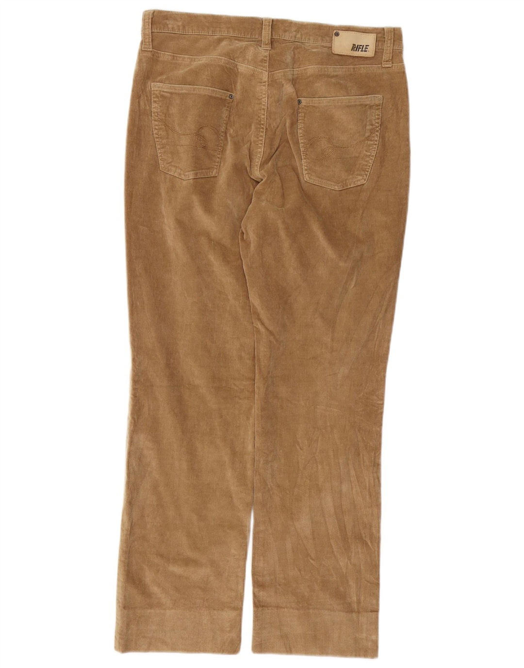 RIFLE Pantalon Droit Femme Velours Côtelé W31 L28 Coton Beige