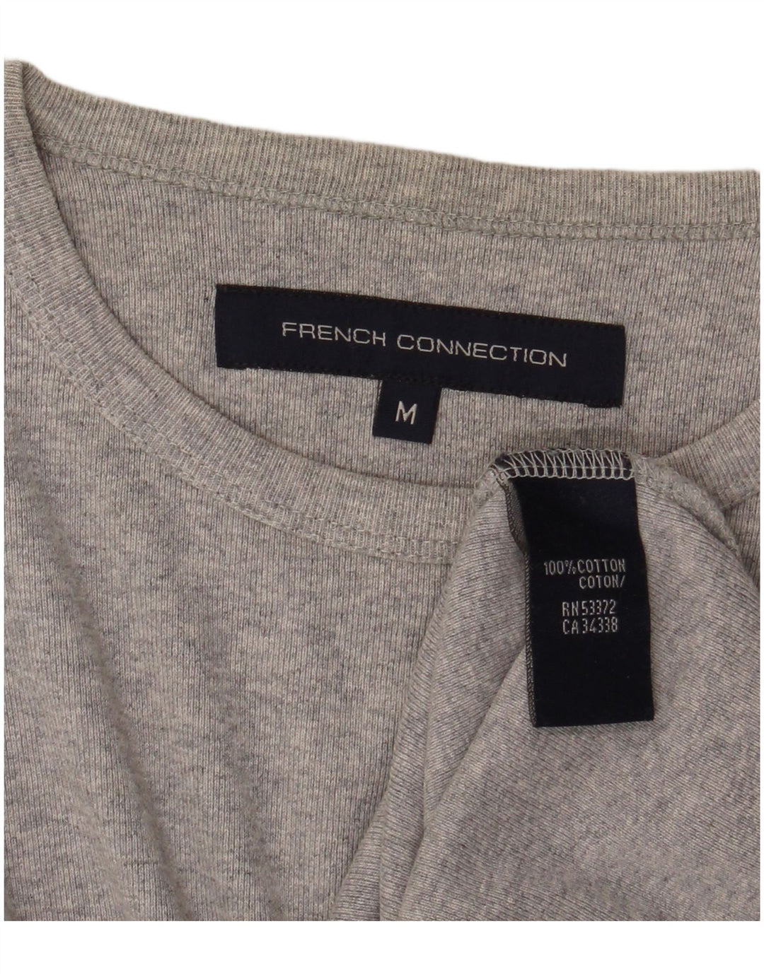 French Connection Haut à Manches Longues Homme Gris Moyen Moucheté Coton