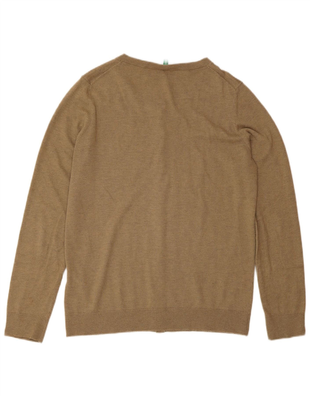 Benetton Pull Cardigan Femme UK 12 Marron Moyen Polyamide
