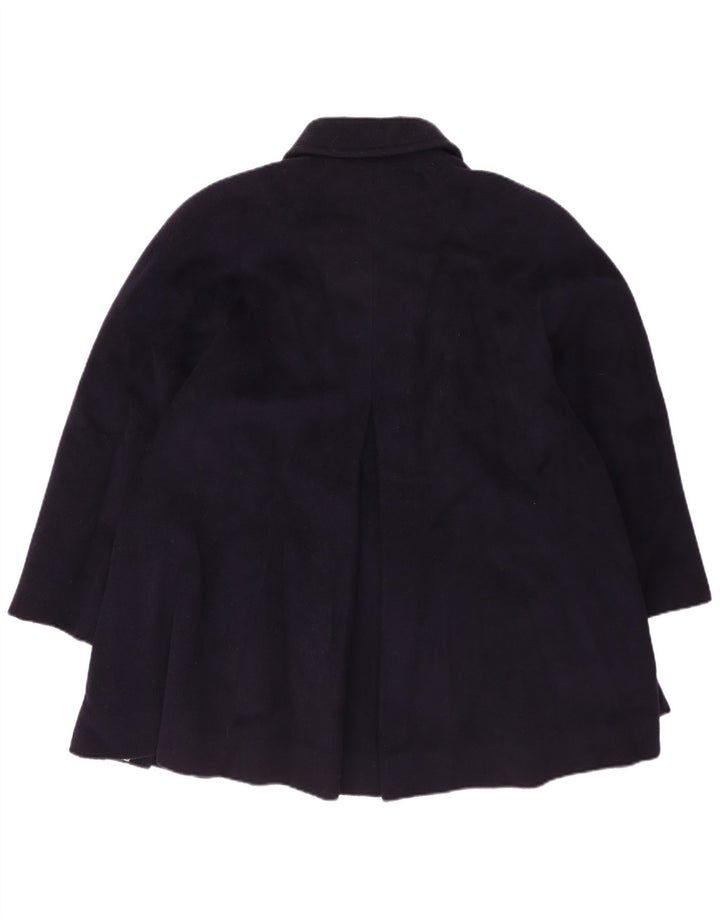 vintage Femme Pardessus IT 48 XL Laine Bleu Marine