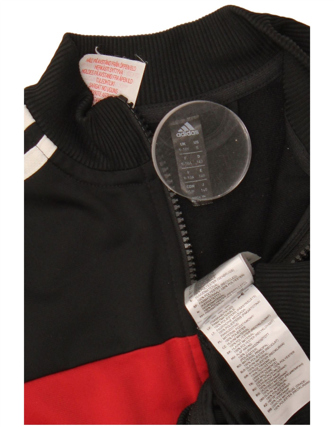 ADIDAS Veste de survêtement pour garçon 9-10 ans Noir Colourblock Polyester