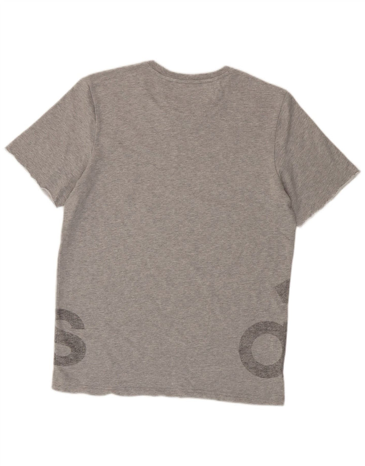 Adidas T-shirt graphique pour hommes, grand, gris, coton