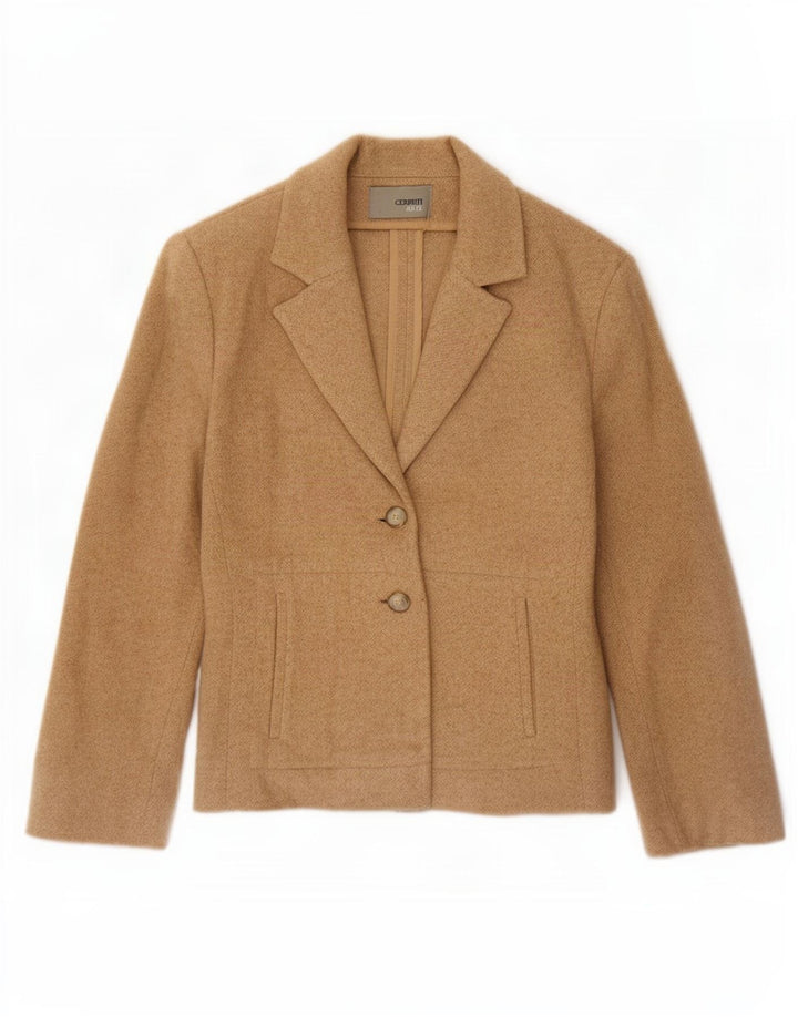 Cerruti Veste Blazer 2 Boutons Femme EU 36 Petit Beige Camelhair