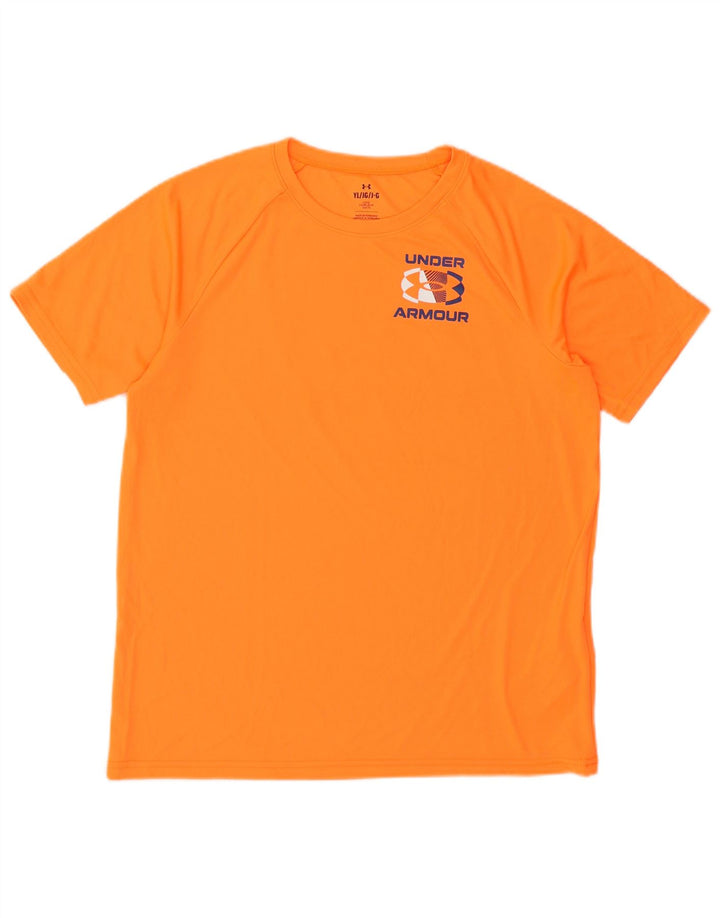 Under Armour Boys Graphic T-Shirt Top 11-12 ans Large Orange Polyester