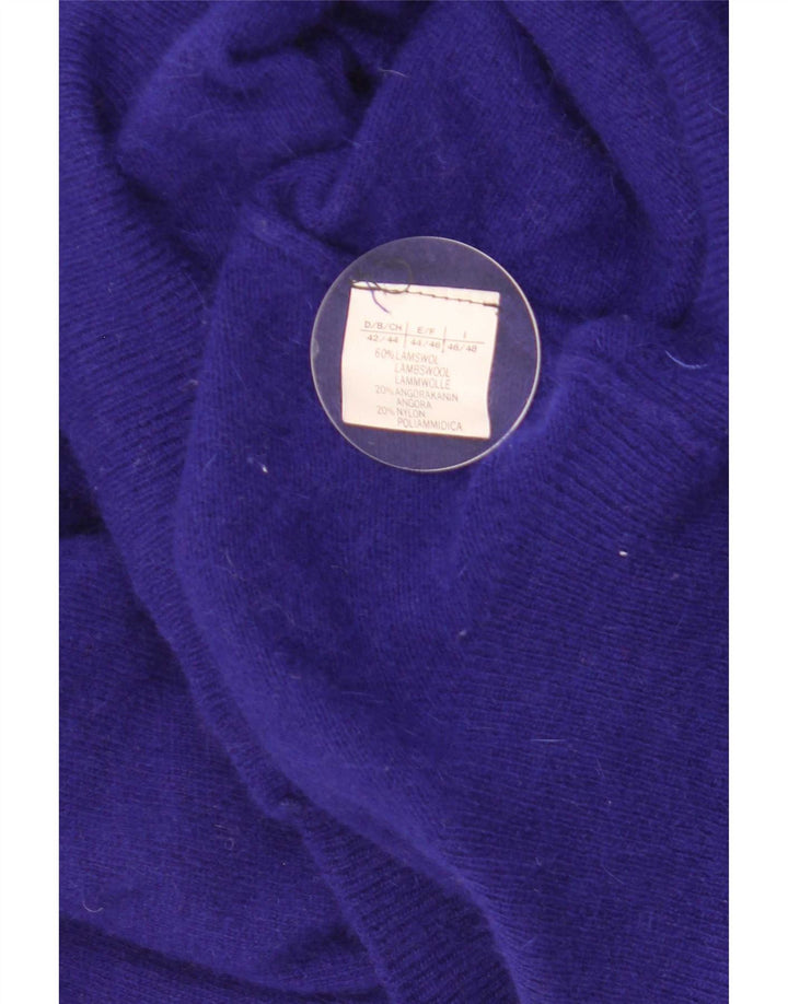 vintage Femme Cardigan Pull IT 46/48 Grande Laine Violette