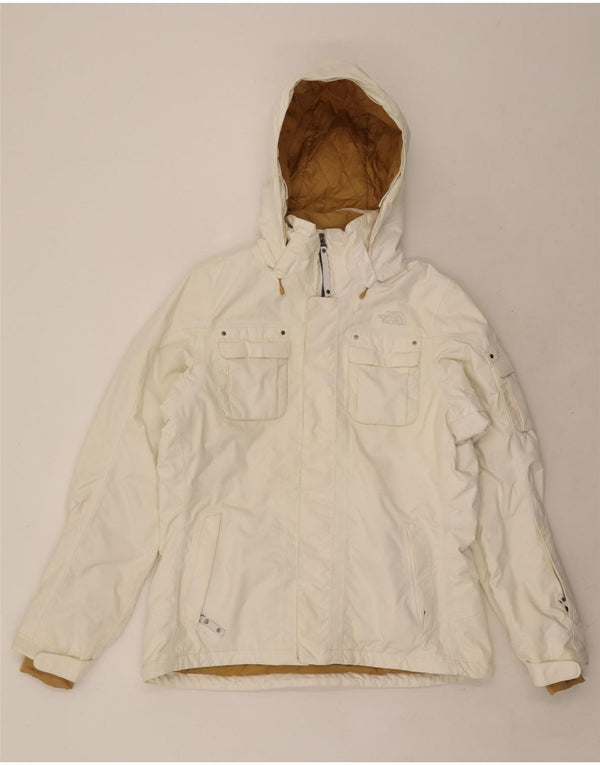 The North Face Veste coupe-vent à capuche pour femme UK 16 Large Blanc Nylon