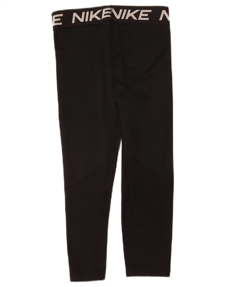 NIKE Legging Capri graphique pour femme UK 12 Polyester noir moyen
