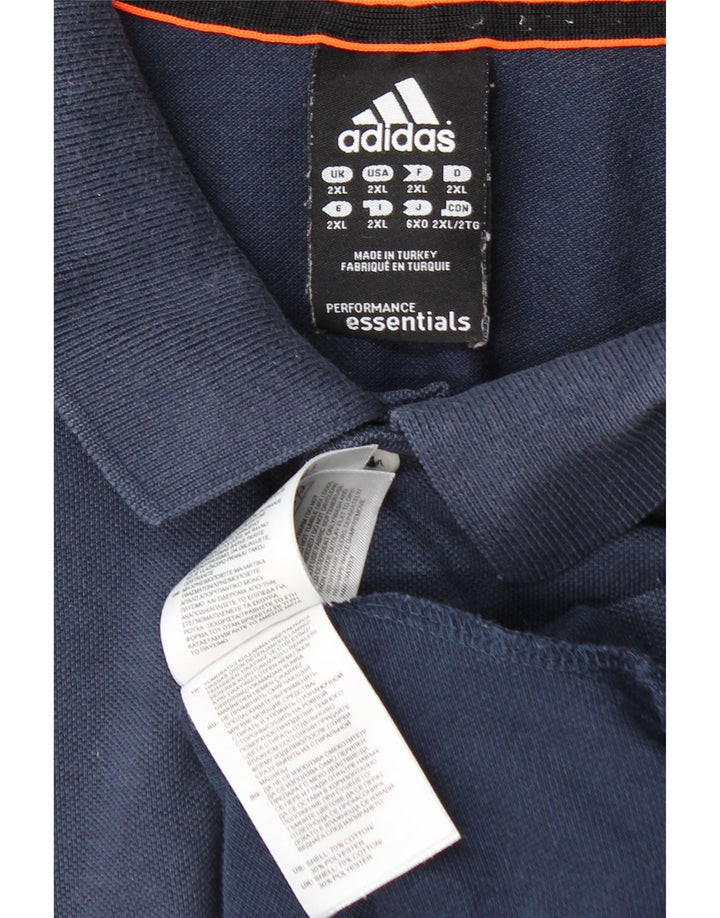 ADIDAS Polo Climalite Homme 2XL Bleu Marine Coton