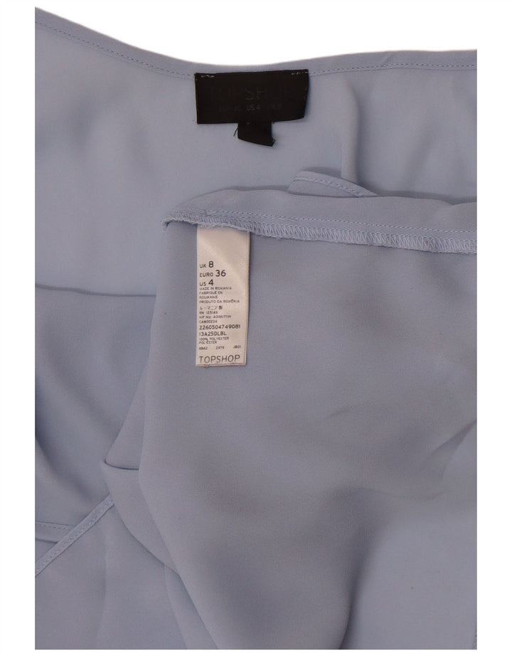 Topshop Femmes Oversize Cami Top UK 8 Petit Bleu Polyester