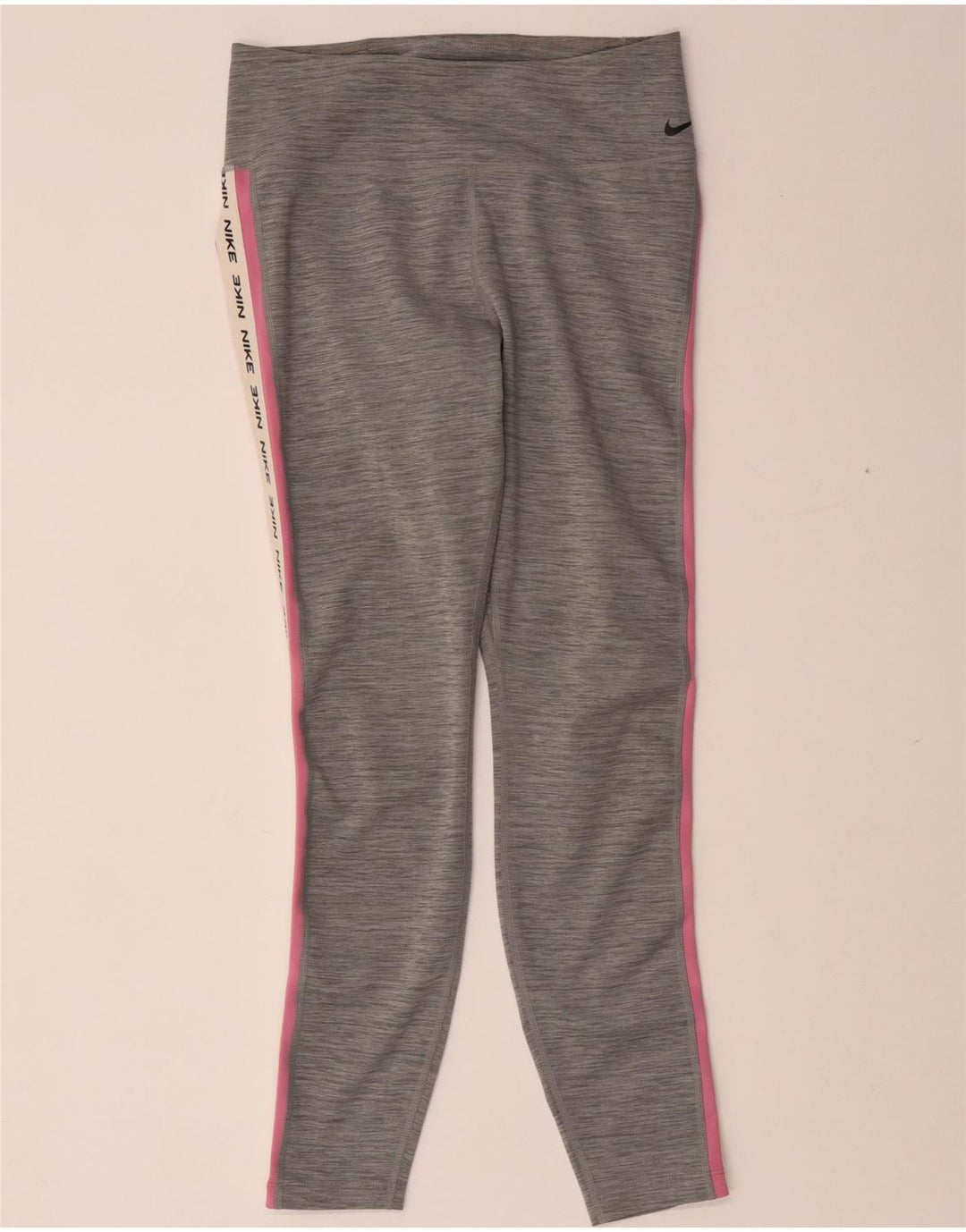 Nike Legging graphique Dri Fit pour femme UK 12 Polyester moucheté gris moyen