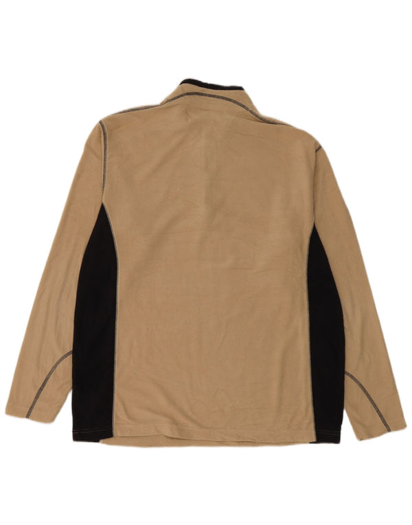 Columbia Pull polaire à col zippé pour homme Large Beige Colorblock Polyester
