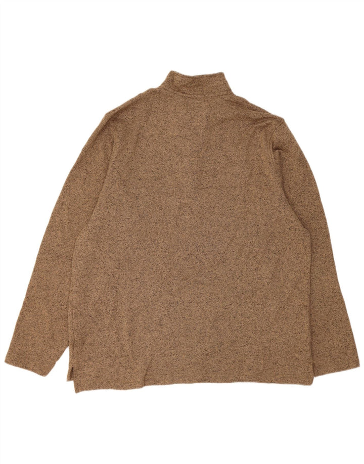 Wrangler Sweat-shirt col zippé pour homme XL en polyester moucheté marron