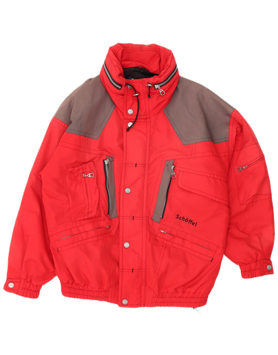 SCHOFFEL Veste de ski à capuche pour homme UK 42 XL Rouge Colourblock