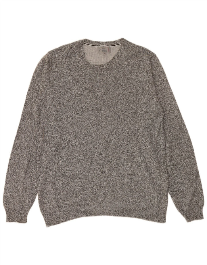 Marks & Spencer Pull col rond homme gris moyen moucheté