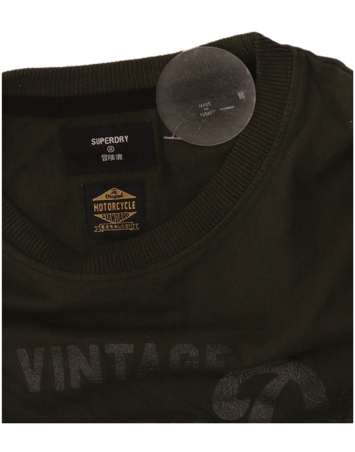 SUPERDRY T-Shirt Graphique Moto Homme Kaki Moyen
