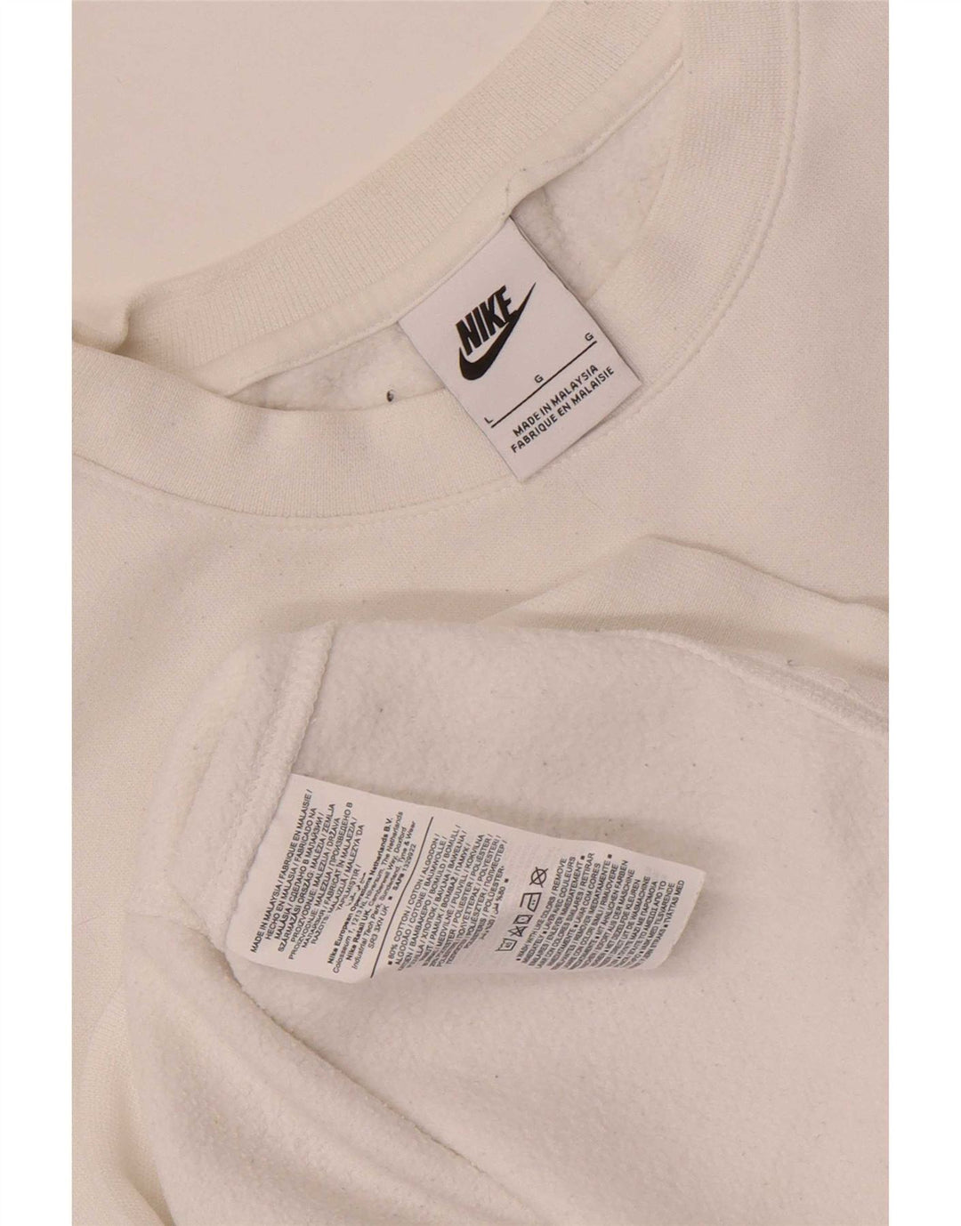 Nike Sweat-shirt pour homme en coton blanc Taille L