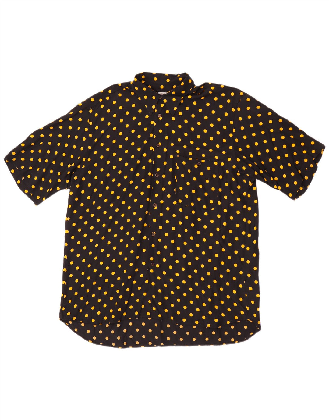 VINTAGE Chemise à manches courtes pour homme Noir moyen à pois