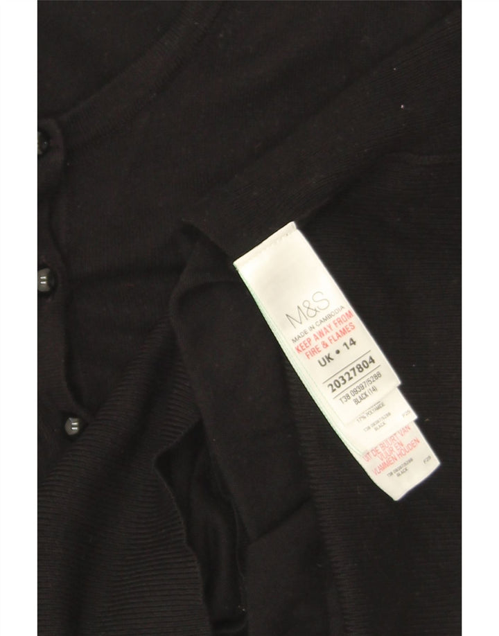 Marks & Spencer Pull Cardigan Femme UK 14 Large Viscose Noir