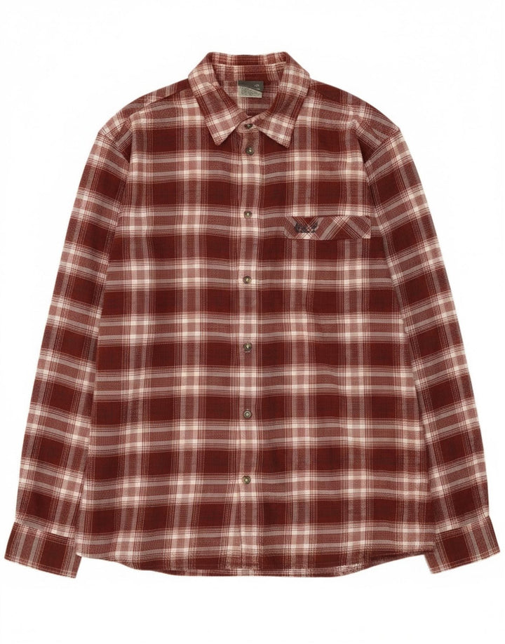 Jack Wolfskin Chemise en flanelle pour homme XL en coton à carreaux bordeaux