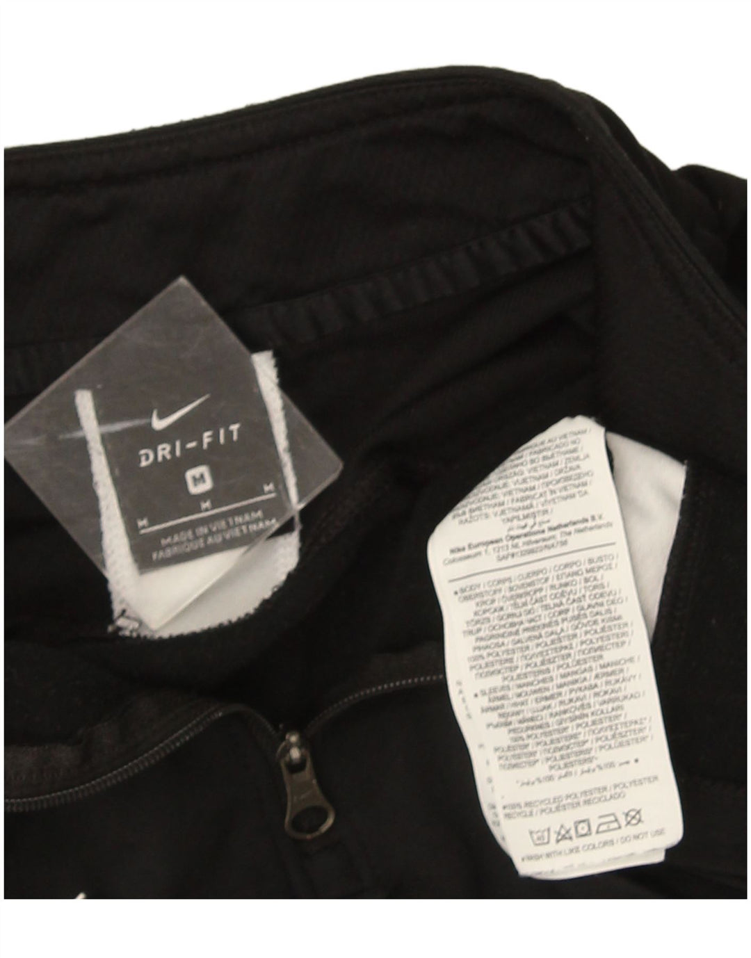 Haut de survêtement Nike Dri Fit Zip Neck pour homme, color block, noir moyen